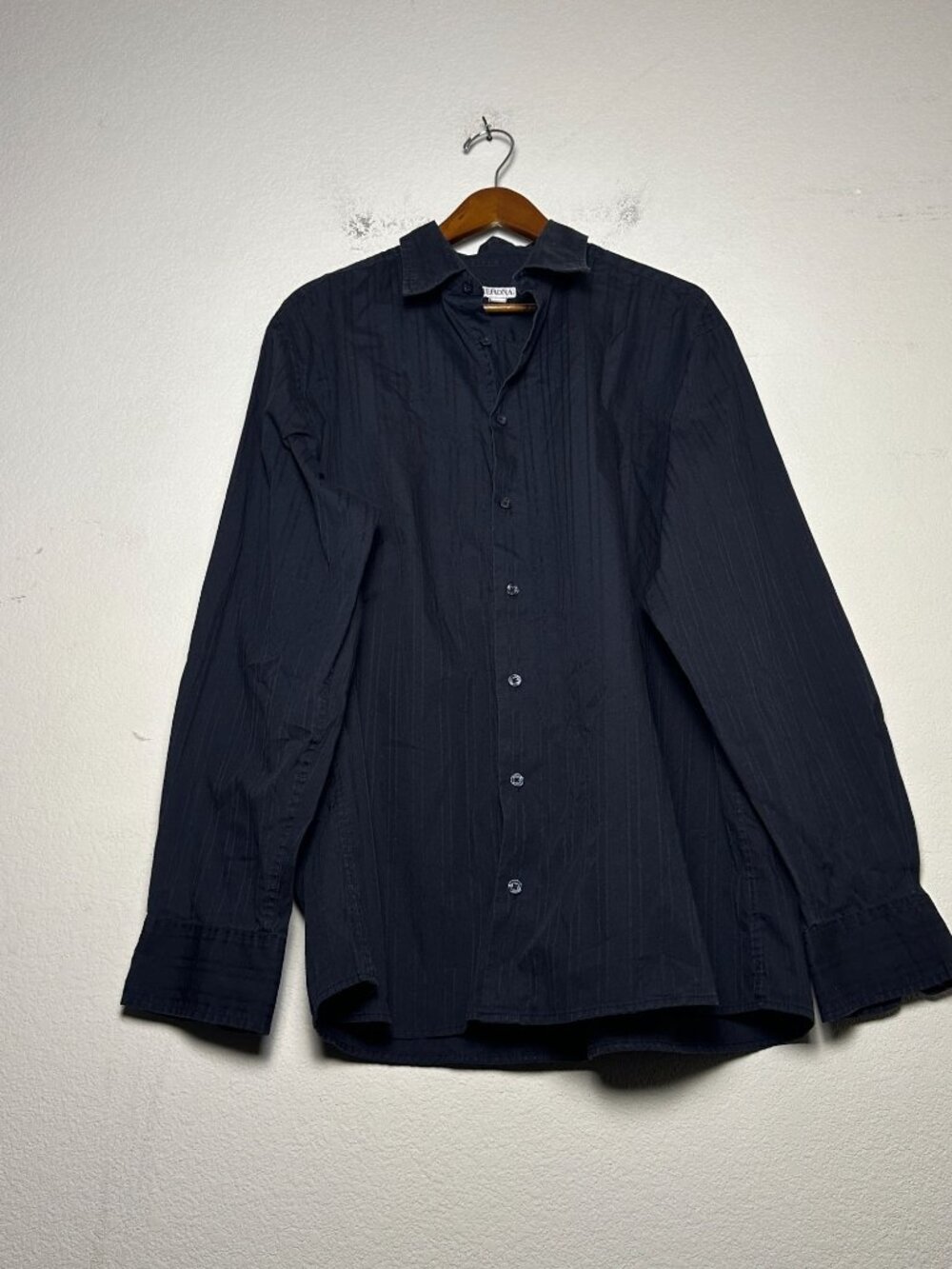 Merona Long Sleeve Shirt Men XL Black Casual Dress Prep Clubbing Party Striped